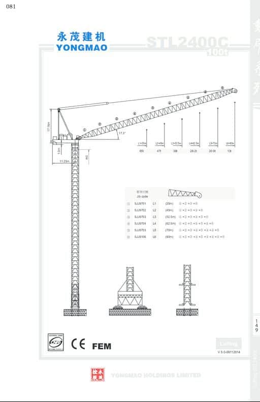 100t Crane Load Chart